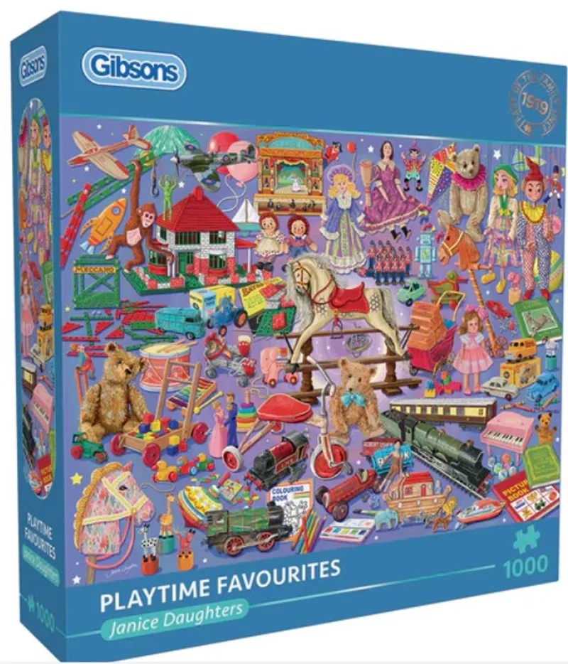Playtime Favourites (door Janice Daughters) - 1000 stukjes 68×49cm (b×h) - Legpuzzel voor volwassenen van Gibsons, editie Meerkleurig – doos