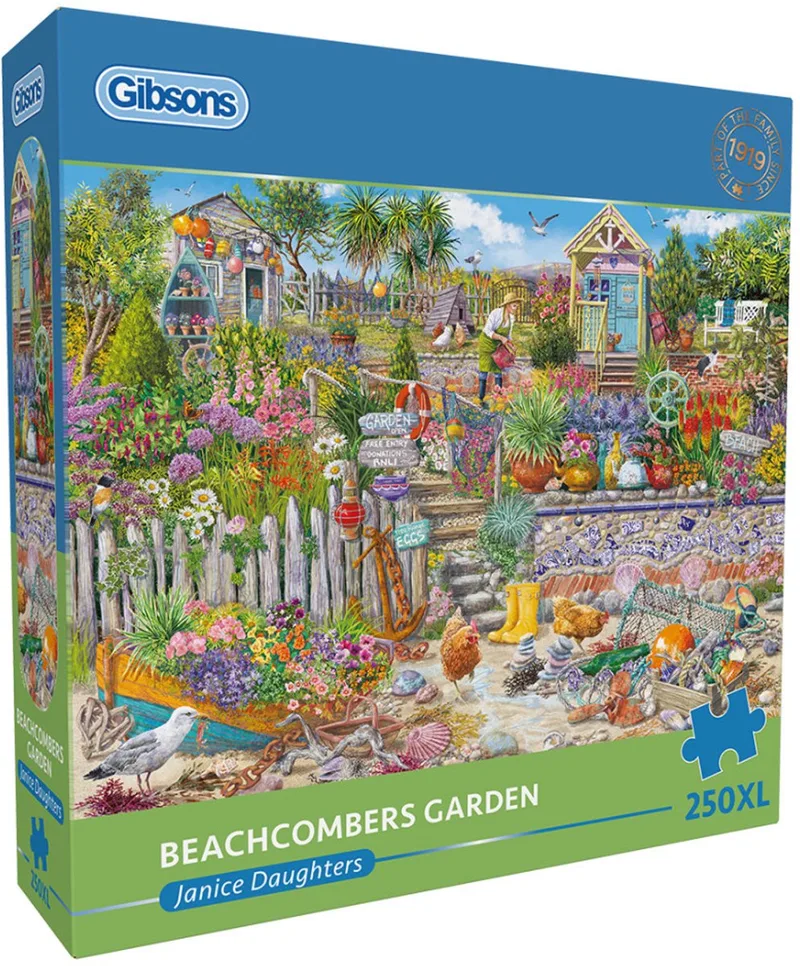 puzzel Beachcomber's Garden 250XL - extra grote stukjes. från Gibsons, utgåva Flerfärgad – kartong