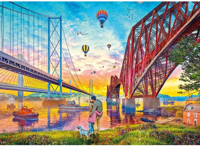 puzzel Three Bridges Crossing (1000) van Gibsons, editie Meerkleurig – doos