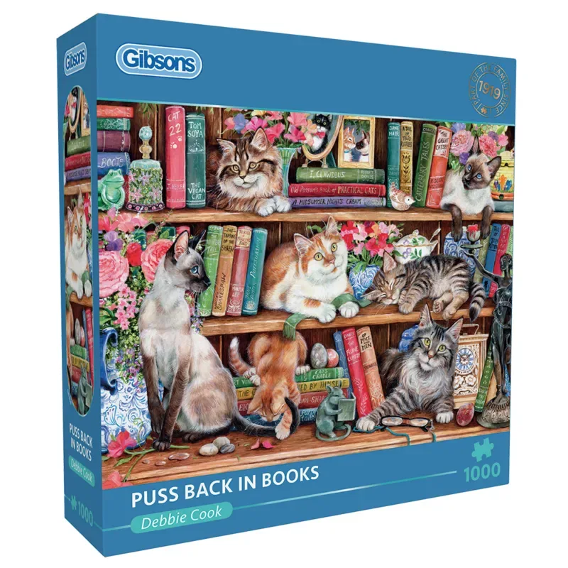Puzzle Le Chat Potté de Retour dans les Livres - 1000 pièces fra Gibsons – æske 2 af 2