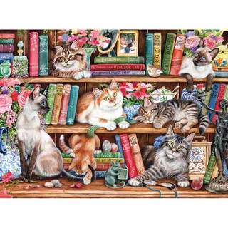 Puzzle Le Chat Potté de Retour dans les Livres - 1000 pièces fra Gibsons – æske 1 af 2