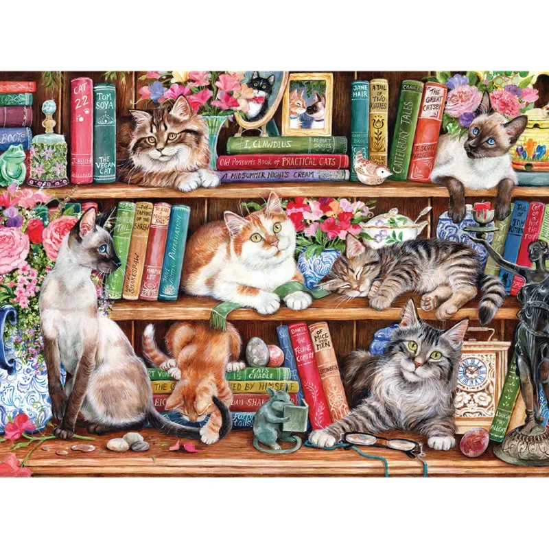 Puzzle Le Chat Potté de Retour dans les Livres - 1000 pièces fra Gibsons – æske 1 af 2