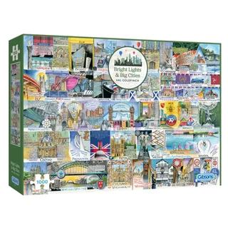 Puzzle Lumières Vives et Grandes Villes - 1000 pièces fra Gibsons – æske 2 af 2