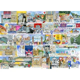 Puzzle Lumières Vives et Grandes Villes - 1000 pièces fra Gibsons – æske 1 af 2