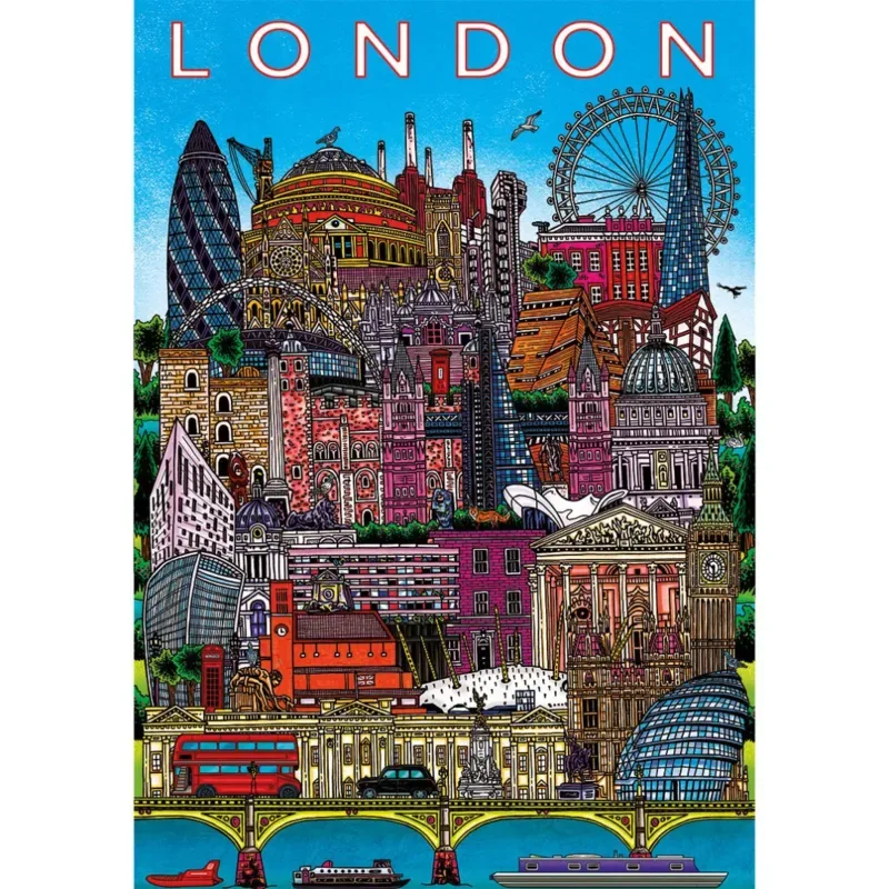 Puzzle Paysage Urbain De Londres - 500 à 999 pièces fra Gibsons – æske
