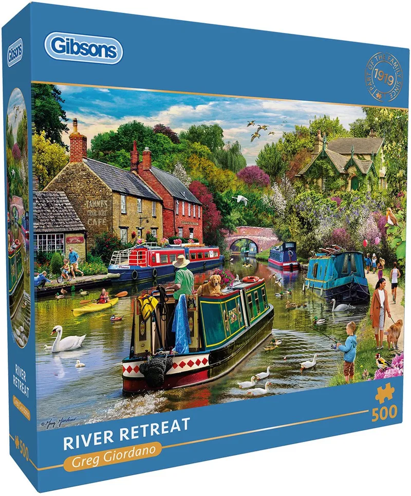 River Retreat (door Greg Giordano) - 500 stukjes 48×34cm (b×h) - Legpuzzel voor Volwassenen van Gibsons, editie Meerkleurig – doos