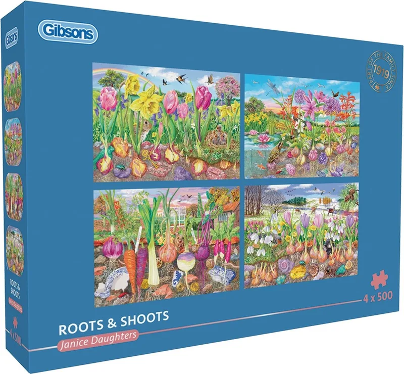 Roots & Shoots (door Janice Daughters) - 4×500 stukjes 48×34cm (b×h) - Legpuzzel voor volwassenen von Gibsons, Ausgabe Mehrfarbig – Schachtel