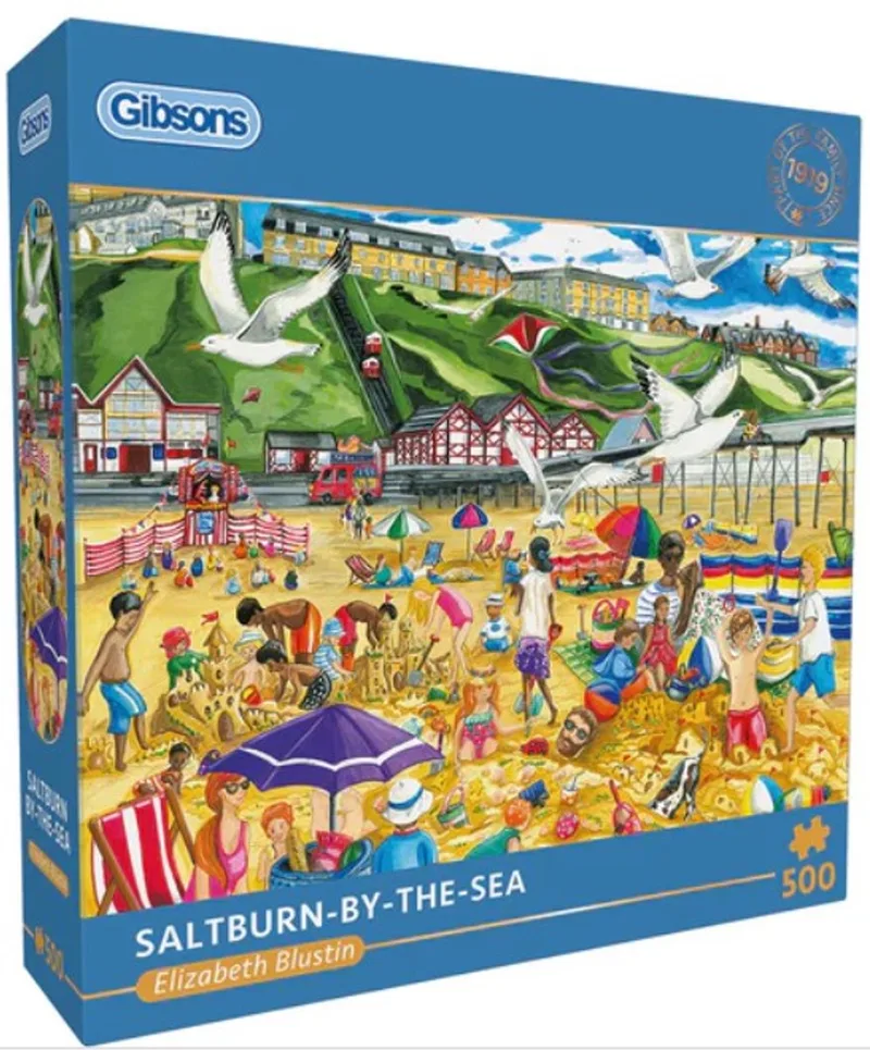 Saltburn-by-the-Sea (door Elizabeth Blustin) - 500 stukjes 48×34cm (b×h) - Legpuzzel voor volwassenen van Gibsons, editie Meerkleurig – doos