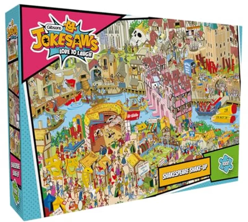 Shakespeare Shake-up (Andy Tudor) - 1000 stukjes 68×49cm (b×h) - Legpuzzel voor volwassenen from Gibsons, Shakespeare Shake-up (door Andy Tudor) edition – box