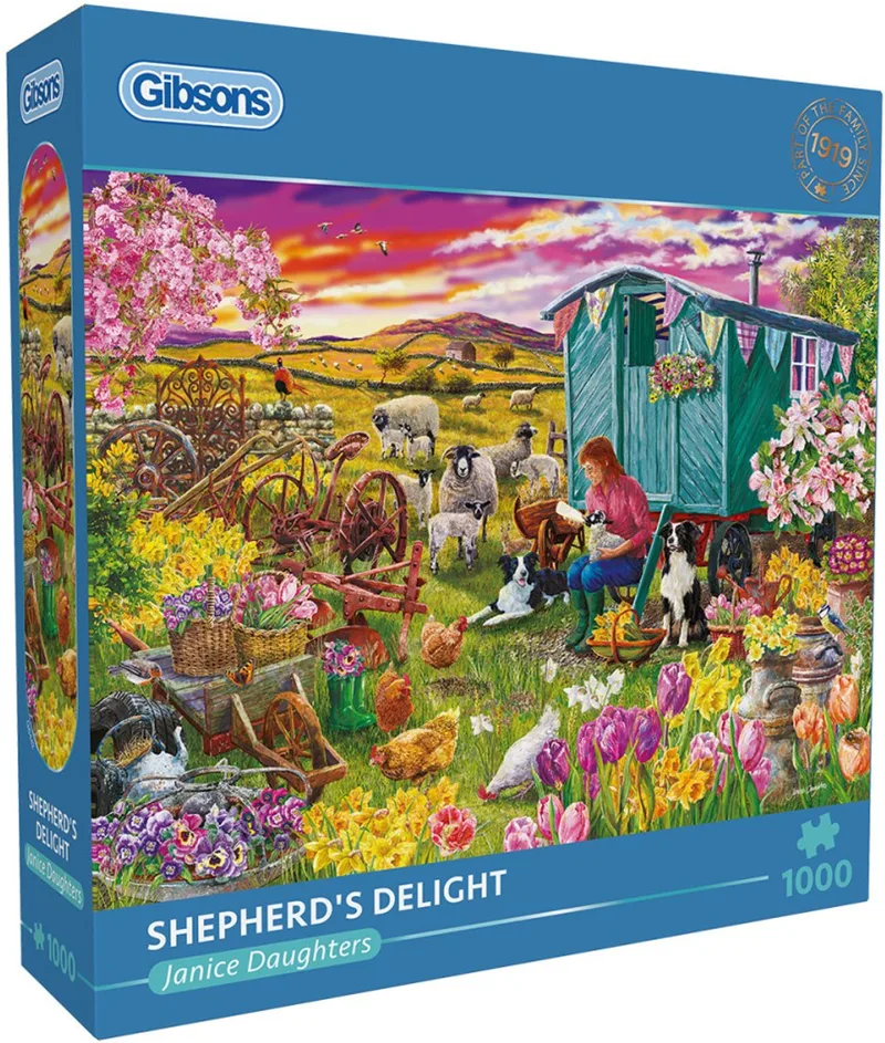 Shepherd's Delight (door Janice Daughters) - 1000 stukjes 68×49cm (b×h) - Legpuzzel voor volwassenen from Gibsons, Multicolour edition – box