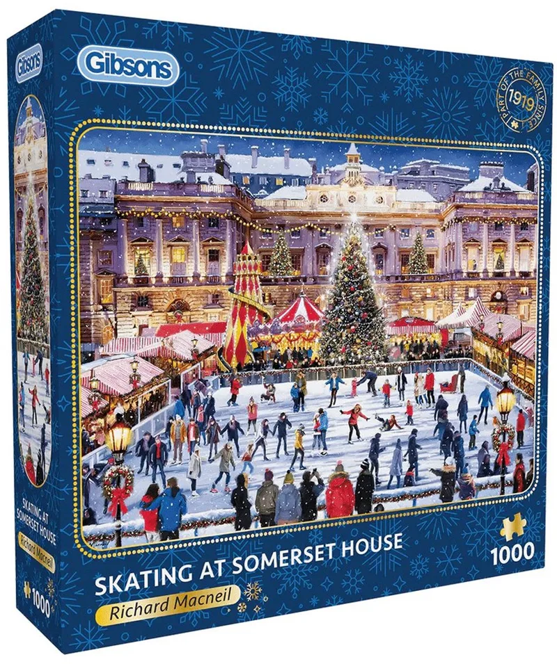 Skating at Somerset House (door Richard Macneil) - 1000 stukjes 49×68cm (b×h) - Legpuzzel voor volwassenen from Gibsons, Multicolour edition – box