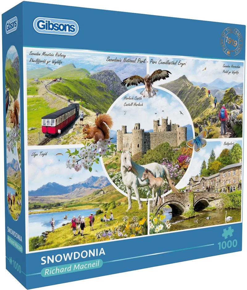 Snowdonia - Richard Macneil - 1000 stukjes - 68×49cm - Legpuzzel voor Volwassenen van Gibsons, editie Meerkleurig – doos