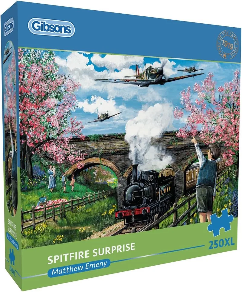 Spitfire Verrassing ("Spitfire Suprise") - Mathey Emeny - 250XL stukjes - 48×34cm - Legpuzzel voor Volwassenen van Gibsons, editie Meerkleurig – doos