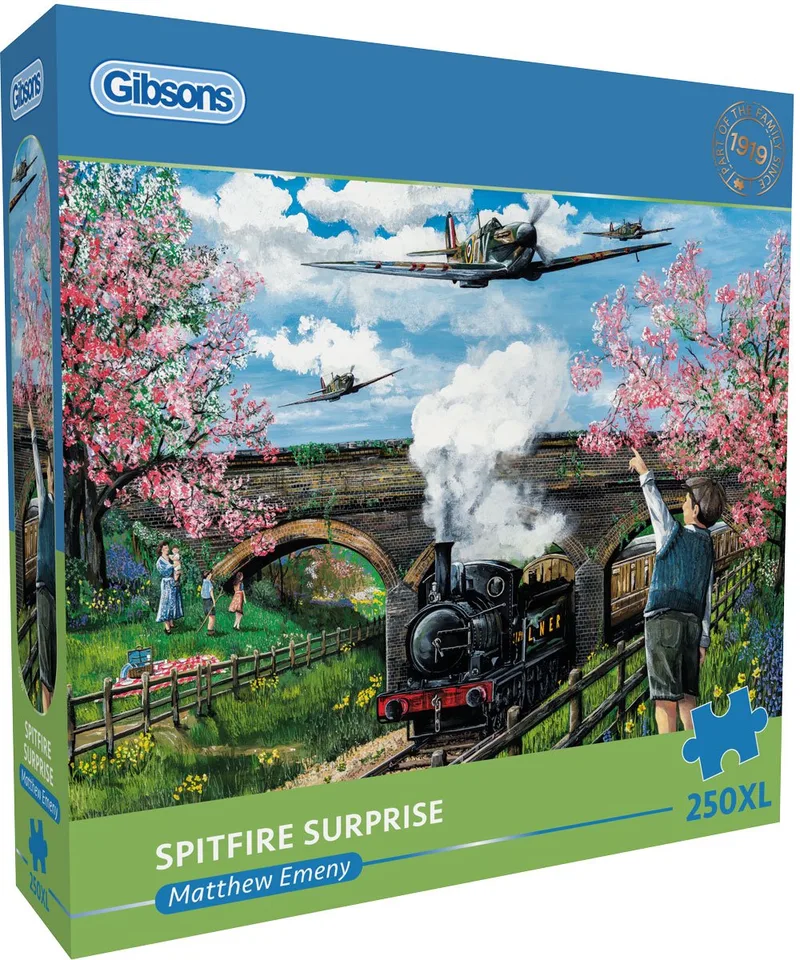 Spitfire Verrassing ("Spitfire Surprise") - Mathey Emeny - 1000 stukjes - 68×49cm - Legpuzzel voor Volwassenen van Gibsons, editie Meerkleurig – doos