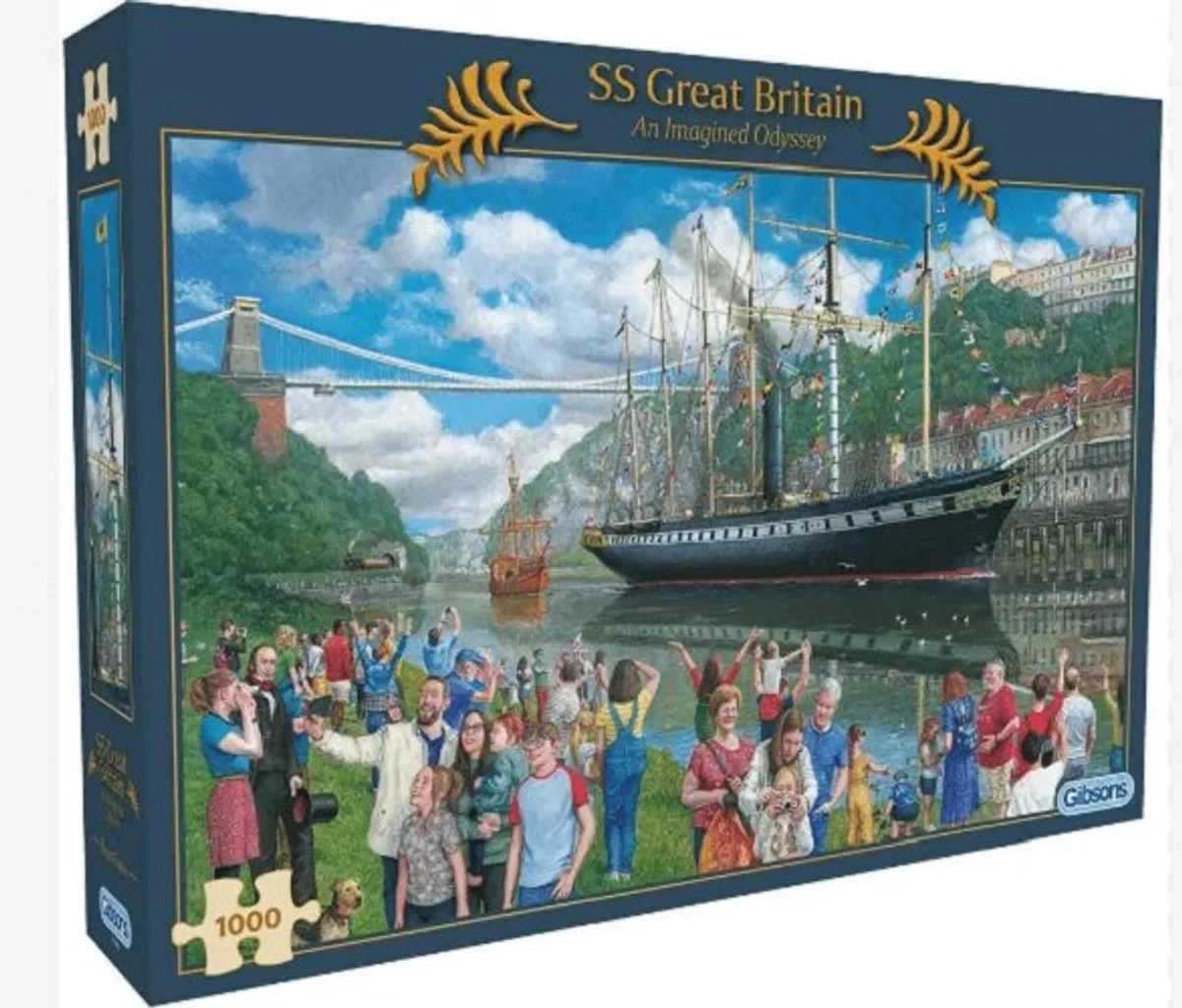 SS Great Britain: An Imagined Odyssey (door Bryan Evans) - 1000 stukjes 68×49cm (b×h) - Legpuzzel voor volwassenen de Gibsons, édition Multicolore – boîte