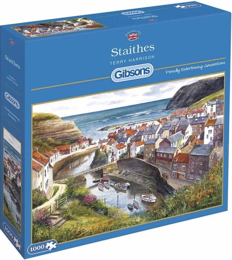 Staithes Puzzel (1000 stukjes) van Gibsons, editie Meerkleurig – doos
