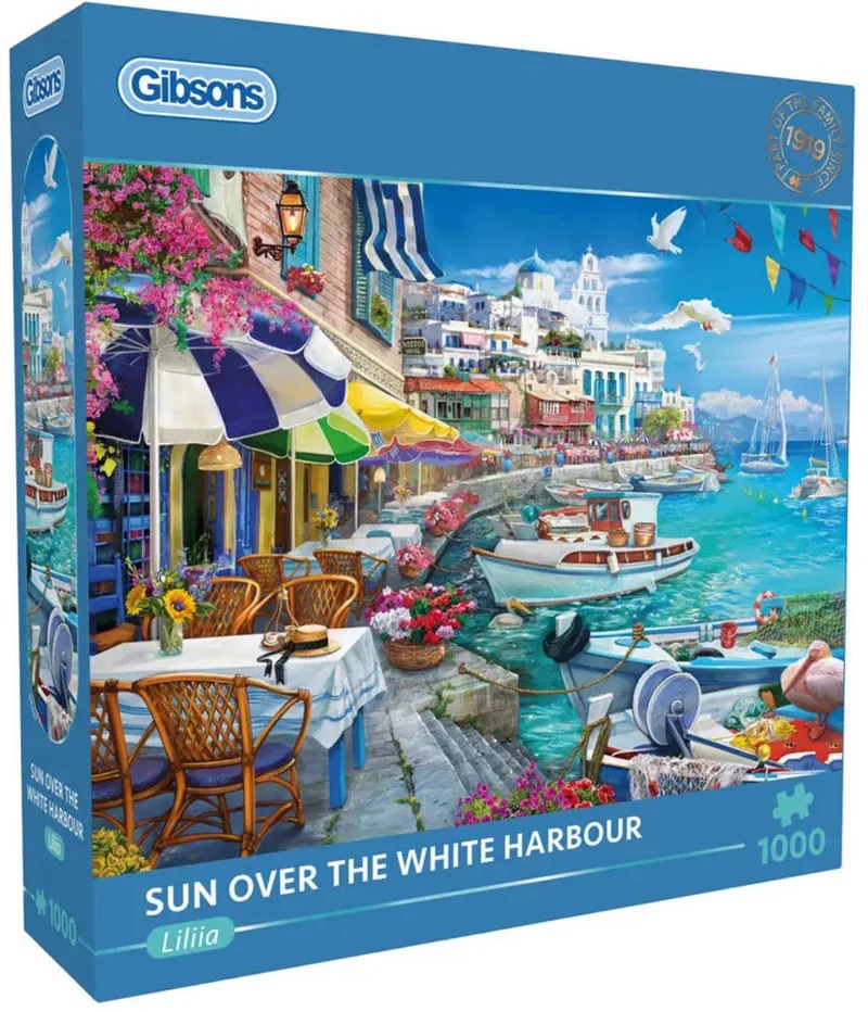 Sun Over the White Harbour Puzzel 1000 Stukjes van Gibsons – doos