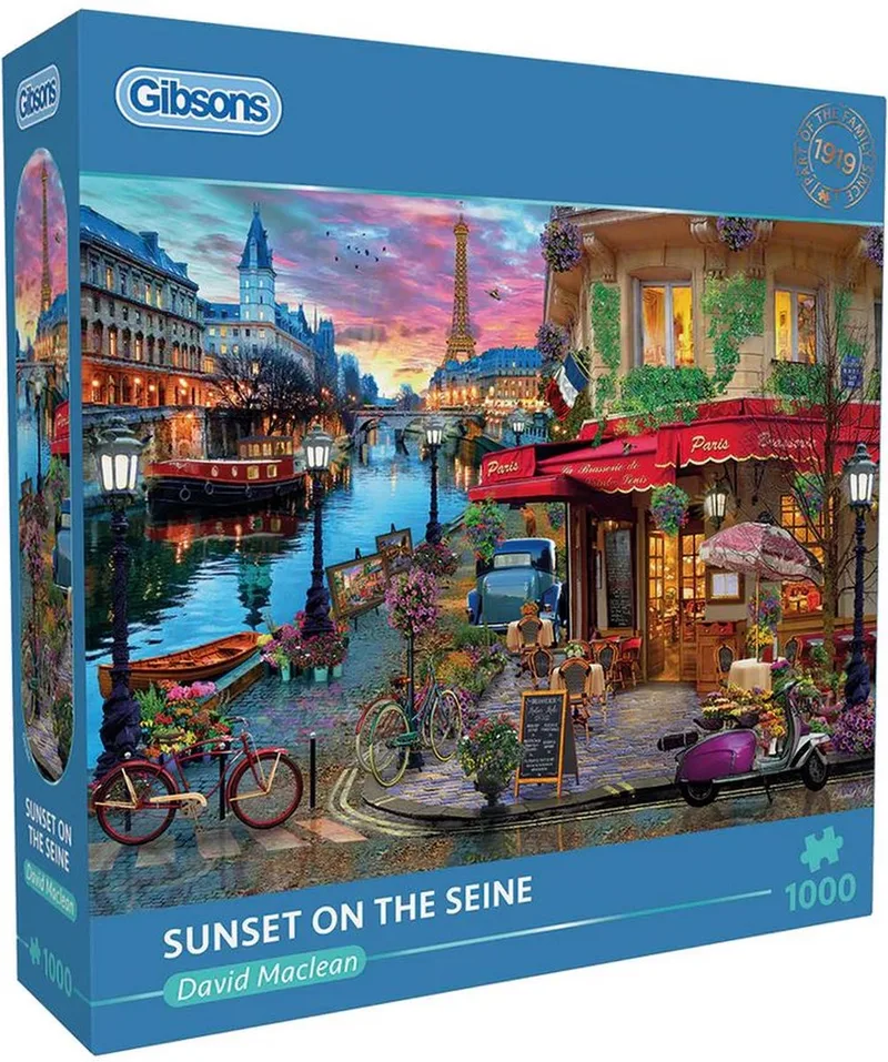 Sunset on the Seine (door David Maclean) - 1000 stukjes 68×49cm (b×h) - Legpuzzel voor volwassenen from Gibsons, Multicolour edition – box