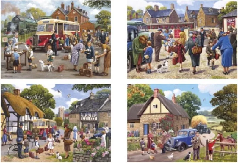 The Evacuees (door Kevin Walsh.) - 4×500 stukjes 48×34cm (b×h) - Legpuzzel voor volwassenen von Gibsons, Ausgabe Mehrfarbig – Schachtel