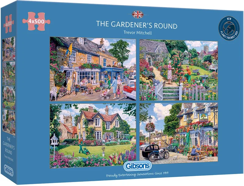 The Gardener s Round (door Trevor Mitchell) - 4×500 stukjes 48×34cm (b×h) - Legpuzzel voor volwassenen fra Gibsons, Flerfarvet-udgave – æske