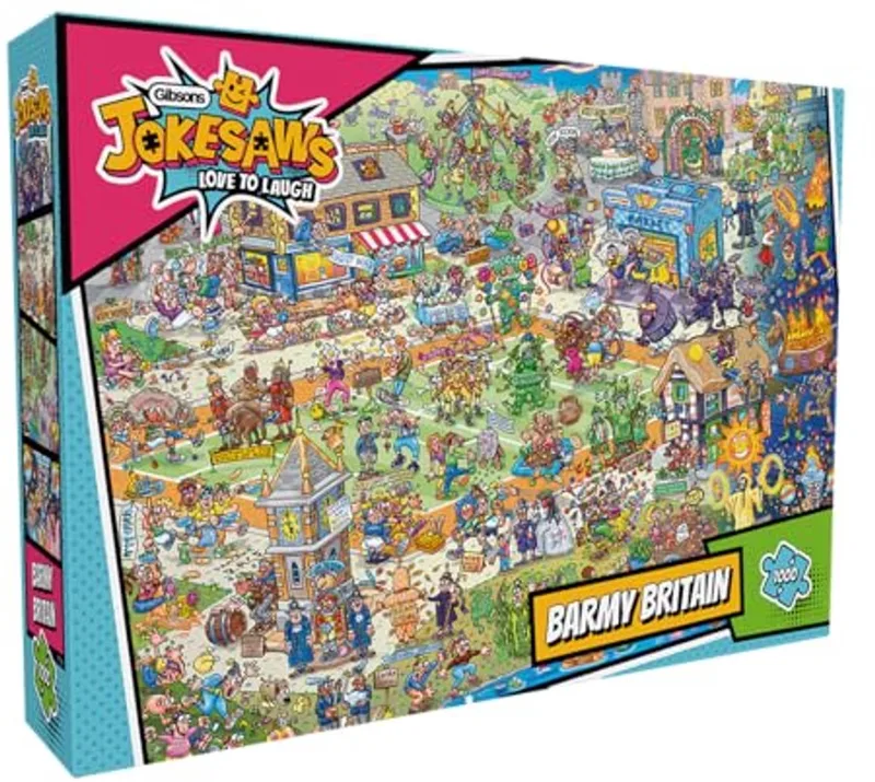 The Puzzle of Dreams (door Katie Abey) - 1000 stukjes 68×49cm (b×h) - Legpuzzel voor volwassenen fra Gibsons, Barmy Britain (door Phil Dobson)-udgave – æske