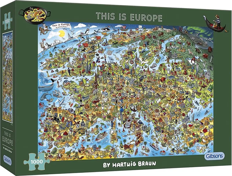 This is Europe (door Hartwig Braun) - 1000 stukjes 68×49cm (b×h) - Legpuzzel voor volwassenen från Gibsons, utgåva Flerfärgad – kartong
