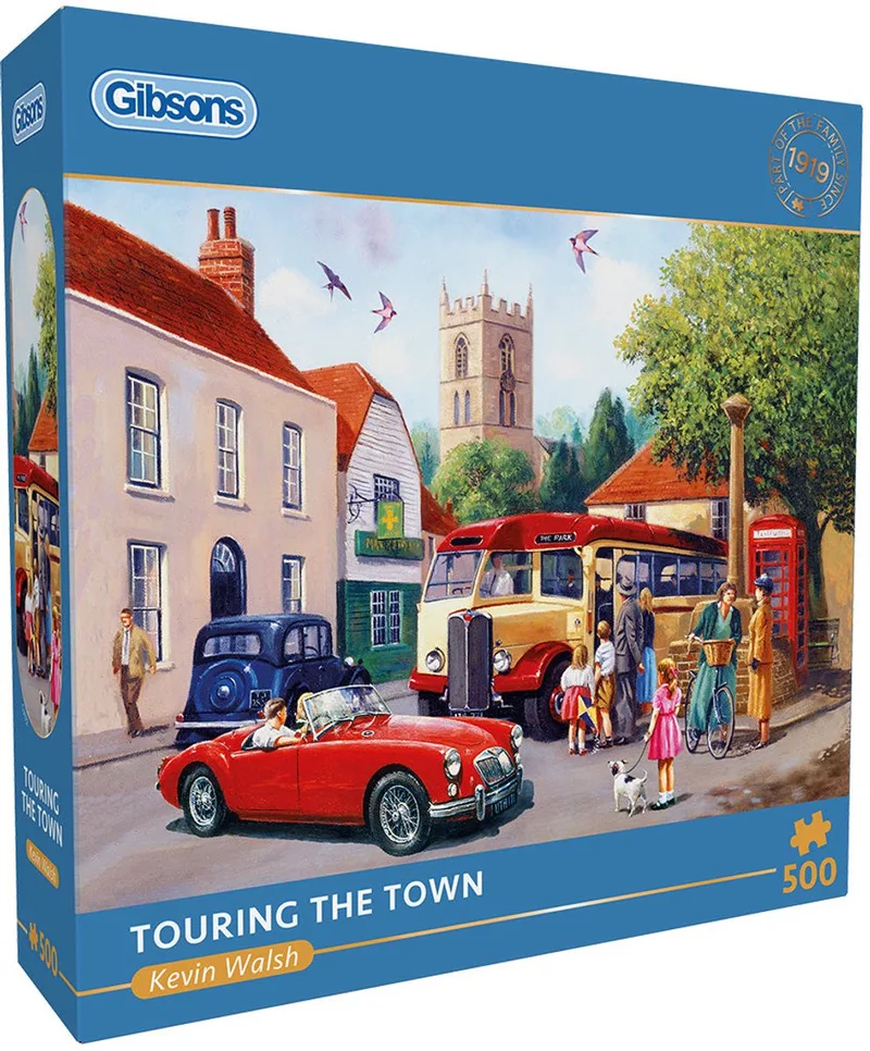 Touring the Town (door Kevin Walsh) - 500 stukjes 48×34cm (b×h) - Legpuzzel voor volwassenen from Gibsons, Multicolour edition – box