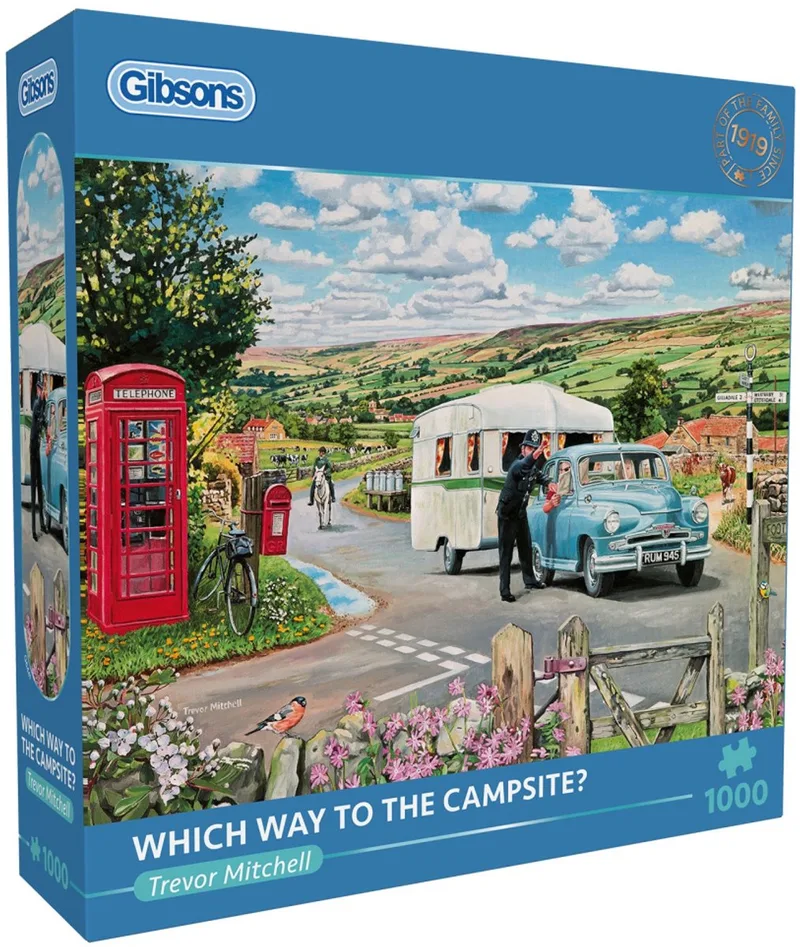 Which Way to the Campsite (door Trevor Mitchell) - 1000 stukjes 68×49cm (b×h) - Legpuzzel voor volwassenen de Gibsons, édition Multicolore – boîte