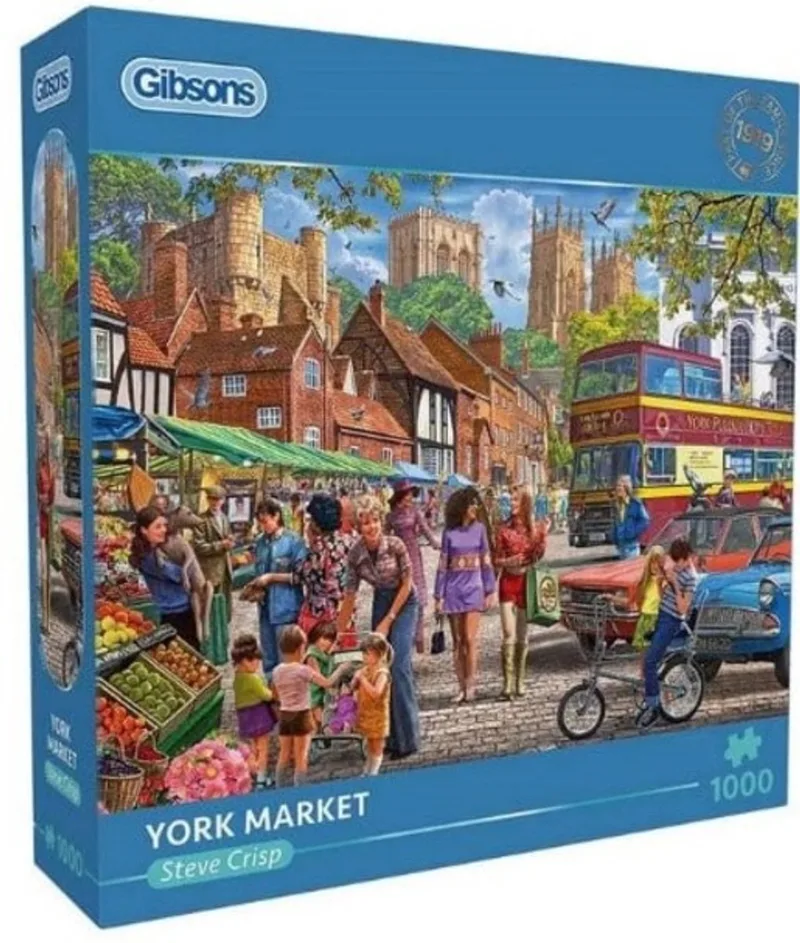 York Market (door Steve Crisp) - 1000 stukjes 68×49cm (b×h) - Legpuzzel voor volwassenen von Gibsons, Ausgabe Mehrfarbig – Schachtel