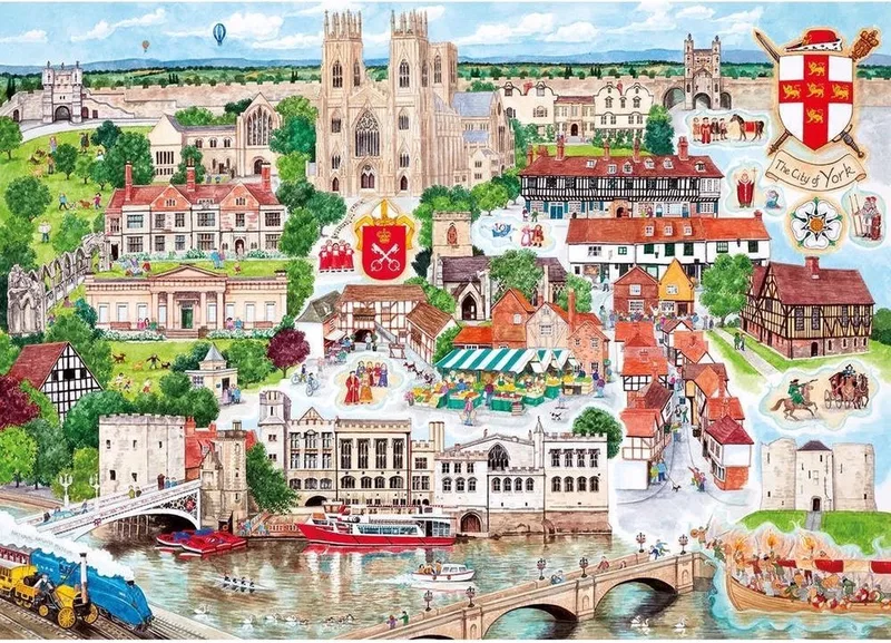 York Puzzel (1000 stukjes) van Gibsons, editie Meerkleurig – doos