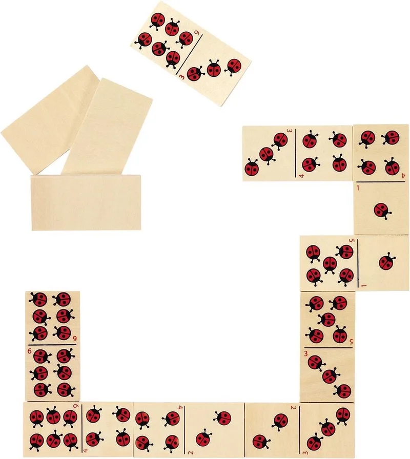 Domino - Lieveheersbeestjes - 28 Blokjes - Hout - 3 Jaar from Goki – box