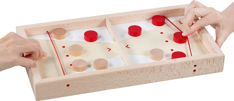 Gezelschapsspel: 2 in 1 SUPER PUCK 40x21,5x4,5cm, 9-delig, 5+ von Goki – Schachtel