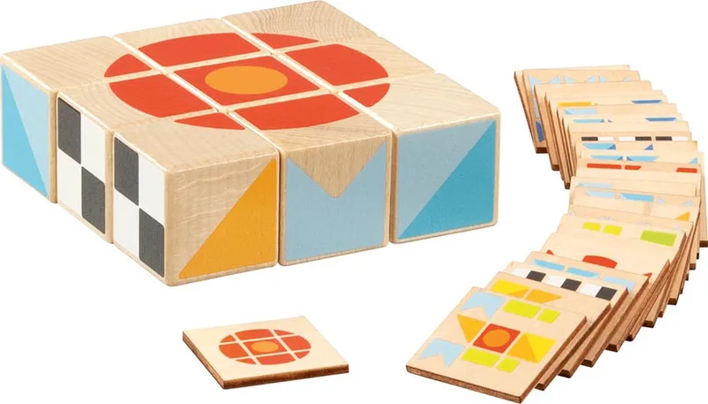 Puzzel - Spel - 9 Blokken - 25 Patronen - Hout - 3 Jaar van Goki, editie Meerkleurig – doos