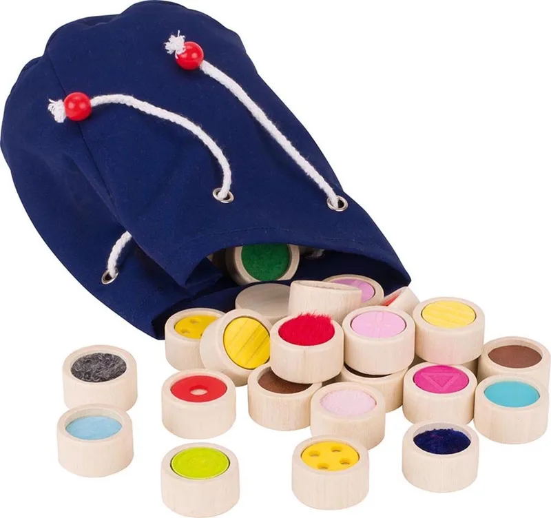 Spiel Oberflächen-Fühlmemo, Oberflächen-Fühlmemo, im Baumwollbeutel from Goki, Bunt edition – box