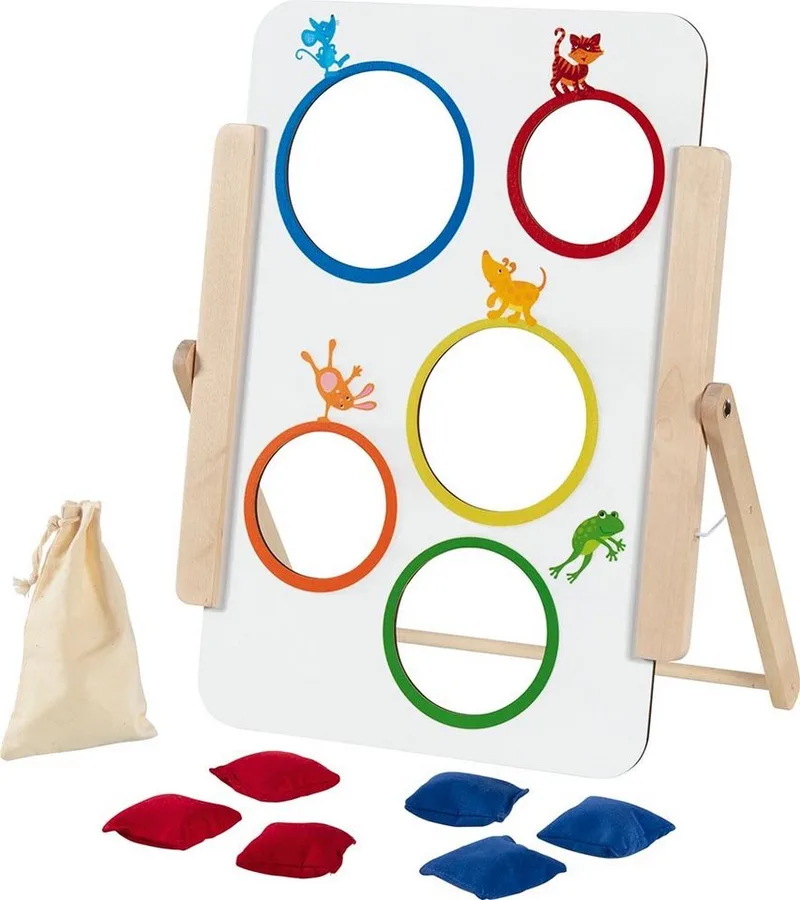 Spiel Zielwurfspiel für Klein und Groß, beidseitig bespielbar, Familienspiel, zwei Schwierigkeitsstufen from Goki, Bunt edition – box