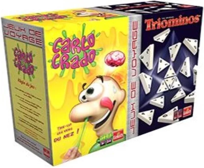 Boite 2 jeux de voyage Carlo Crado + Triominos original - Reisspellen - Franse uitvoering von Goliath – Schachtel