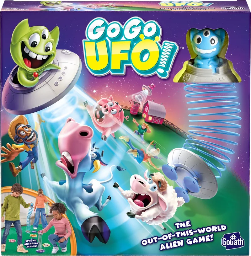 Go Go Ufo (NL) - Actiespel - Kinderspel - Vang alle boerderijdieren! van Goliath – doos