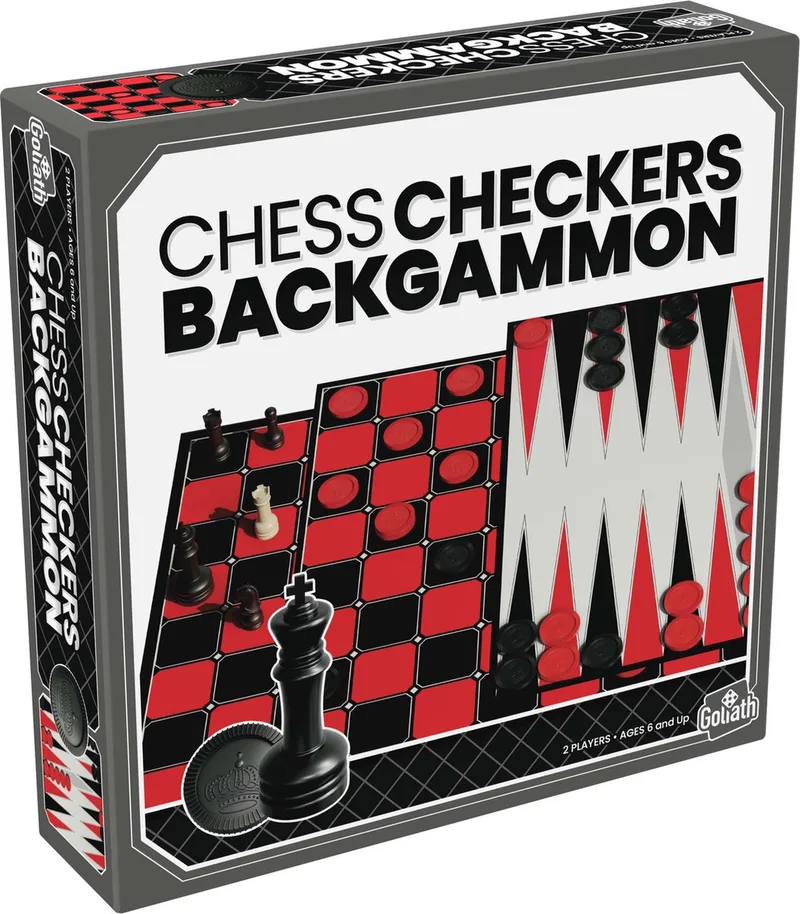 Klassieke Spellen - Schaken - Dammen - Backgammon - 3-in-1 Bordspel von Goliath – Schachtel