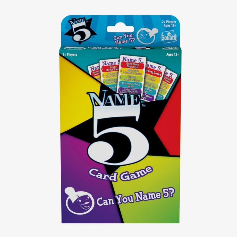 Name 5 Card Game - Kaartspel - Trivia - Kun je er vijf noemen? van Goliath – doos