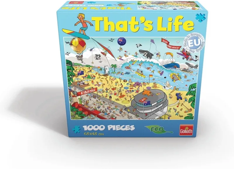 Puzzel That´s Life Bondi Beach: 1000 Stukjes from Goliath, Blauw grijs edition – box