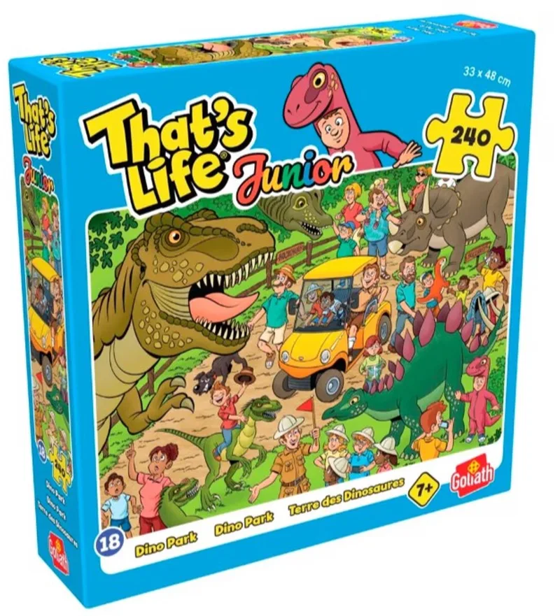 Puzzel That's Life Junior 18 Dinopark from Goliath, Multicolour edition – box