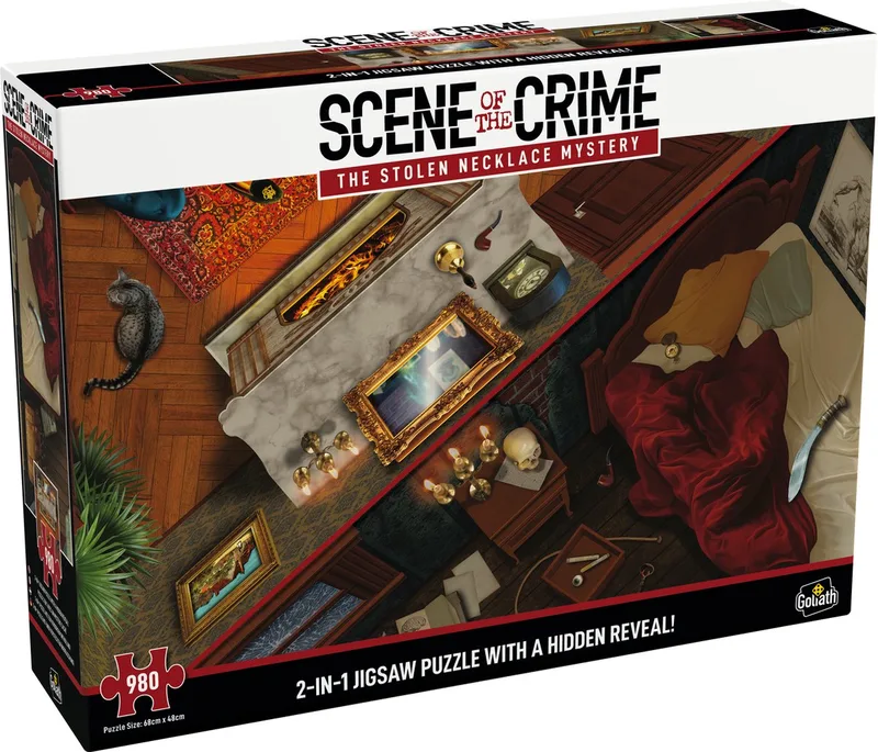 Scene of the Crime: The Stolen Necklace Mystery - 2-in-1-puzzel - 980 Puzzelstukjes from Goliath, Multicolour edition – box
