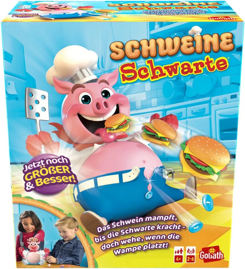 Spiel Schweine-Schwarte, Aktionsspiel van Goliath, editie Bunt – doos