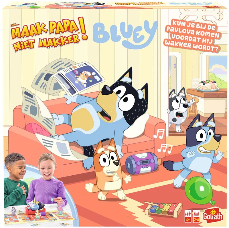 Sshh Maak Papa Niet Wakker Bluey (NL) – Kinderspel – Actiespel – Bordspel von Goliath – Schachtel