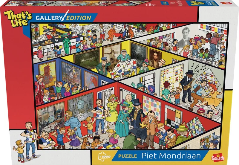 That's Life Gallery Edition: '23 - 1000 Puzzelstukjes - Legpuzzel (68x48cm) from Goliath, Piet Mondriaan edition – box