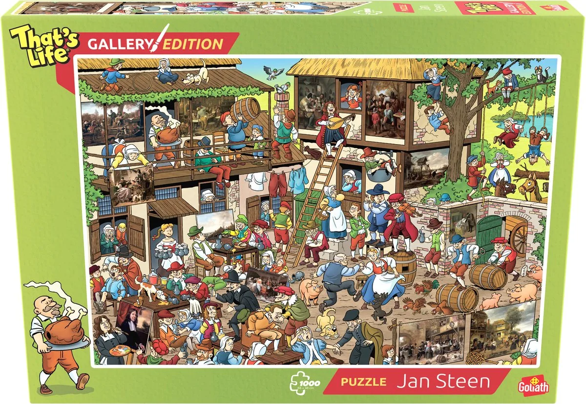 That's Life Gallery Edition Jan Steen - 1000 Puzzelstukjes - Legpuzzel (68x48cm) from Goliath, Multicolour edition – box