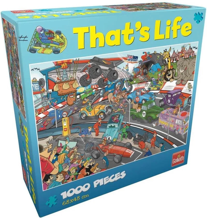 That's Life Puzzel-Car Race Auto Race -Puzzel 1000 stukjes-voor tieners en volwassenen van Goliath, editie Diverse kleuren – doos