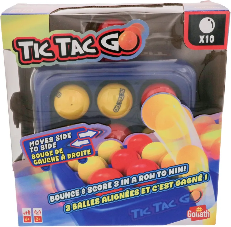 Tic Tac Go - Competitief - Interactief - Behendigheidsspel - 3 op een rij - Nederlandstalig denkspel - Vanaf 6 jaar von Goliath – Schachtel