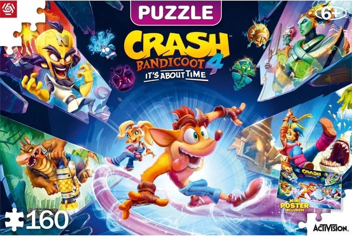 Crash Bandicoot 4: It's About Time Puzzel (160 stukken) von Good Loot, Ausgabe Mehrfarbig – Schachtel
