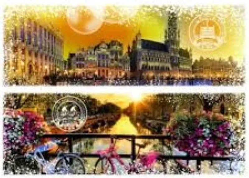 Legpuzzel - 1000 stukjes - Wereldreis, België en Nederland van Grafika, editie Meerkleurig – doos